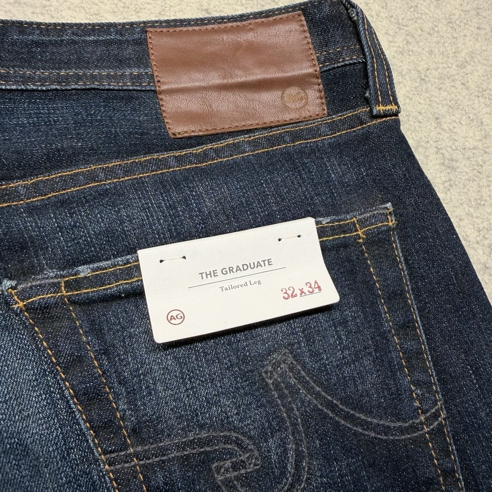 NWT AG Adriano Goldschmied Graduate Straight Leg Jeans 32x34 USA - Picture 9 of 11